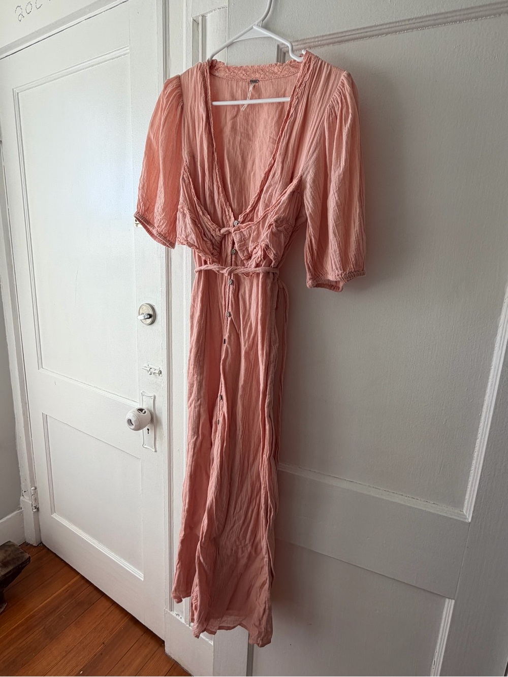 Free Prople Coral-Peach Lace Trim Maxi Dress Size M